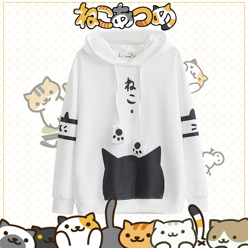 เสื้อแขนยาวมีฮู้ด ลายน้องแมวเหมียว