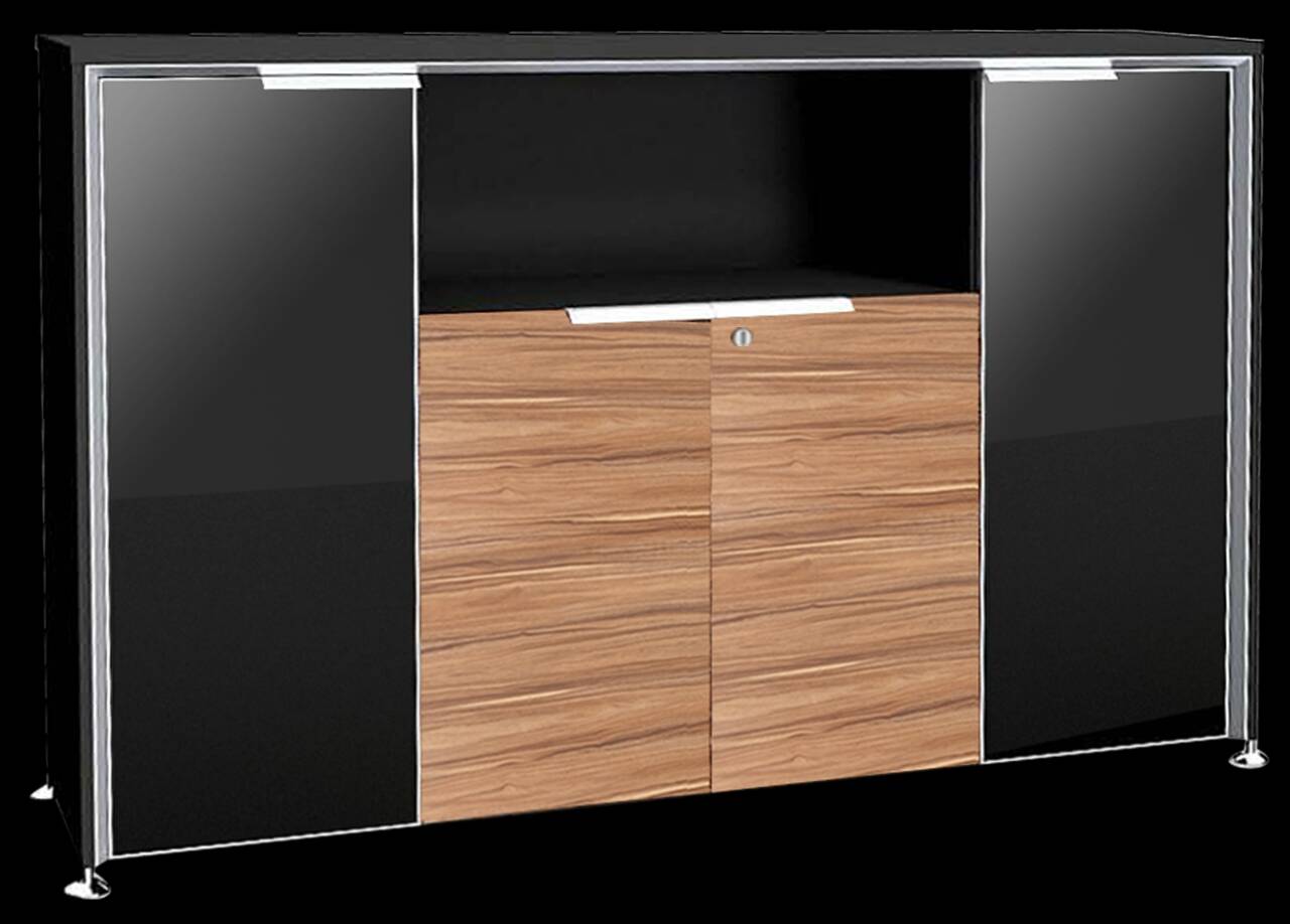 ตู้เก็บเอกสารหน้าไม้เมลามีน รุ่น Grand B-Walnut