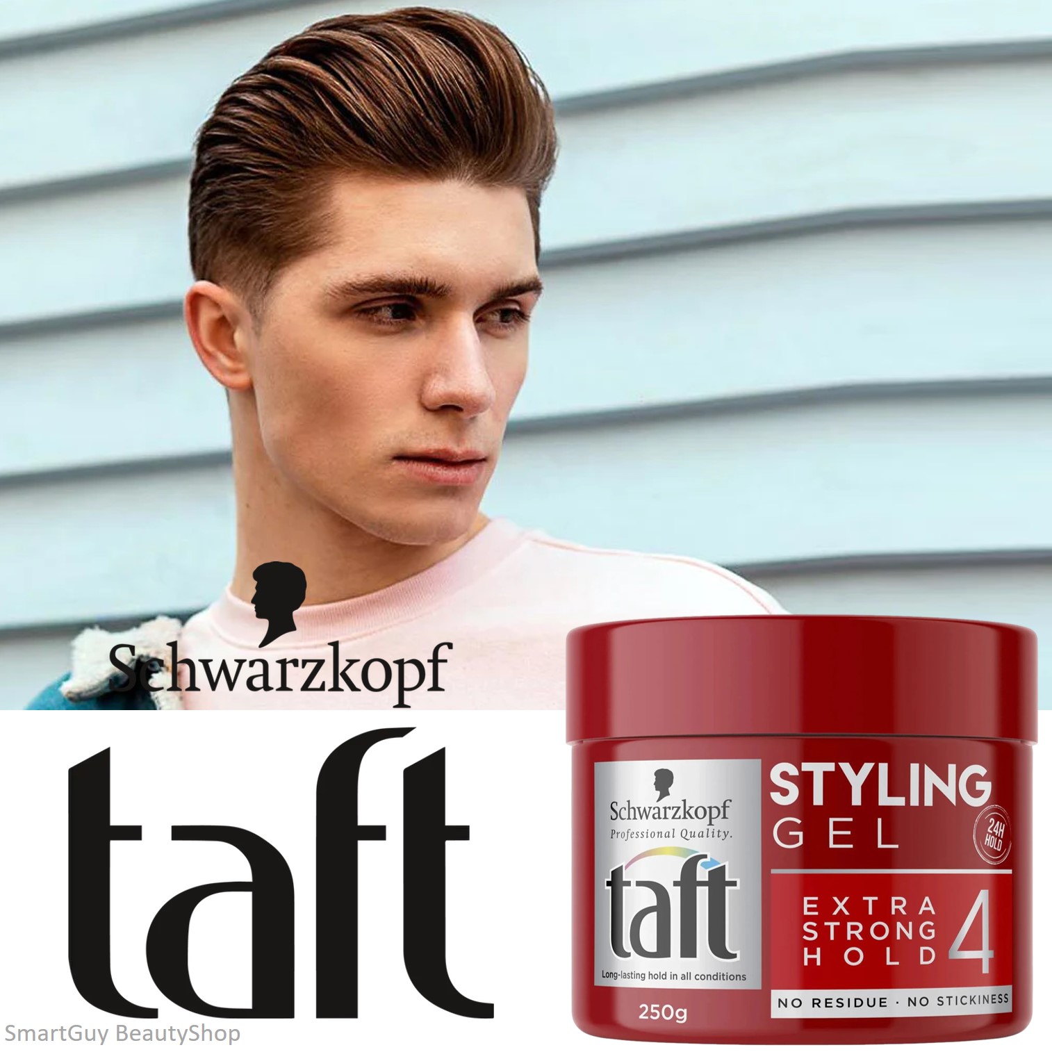 Schwarzkopf Taft Styling Gel Extra Strong Hold 24Hr Hold All Styles 250g ผลิตภัณฑ์จัดแต่งทรงผมสูตรพิเศษเพื่อผมอยู่ทรงเป็นธรรมชาติตลอดวันสินค้านำเข้าจากต่างประเทศพร้อมส่ง