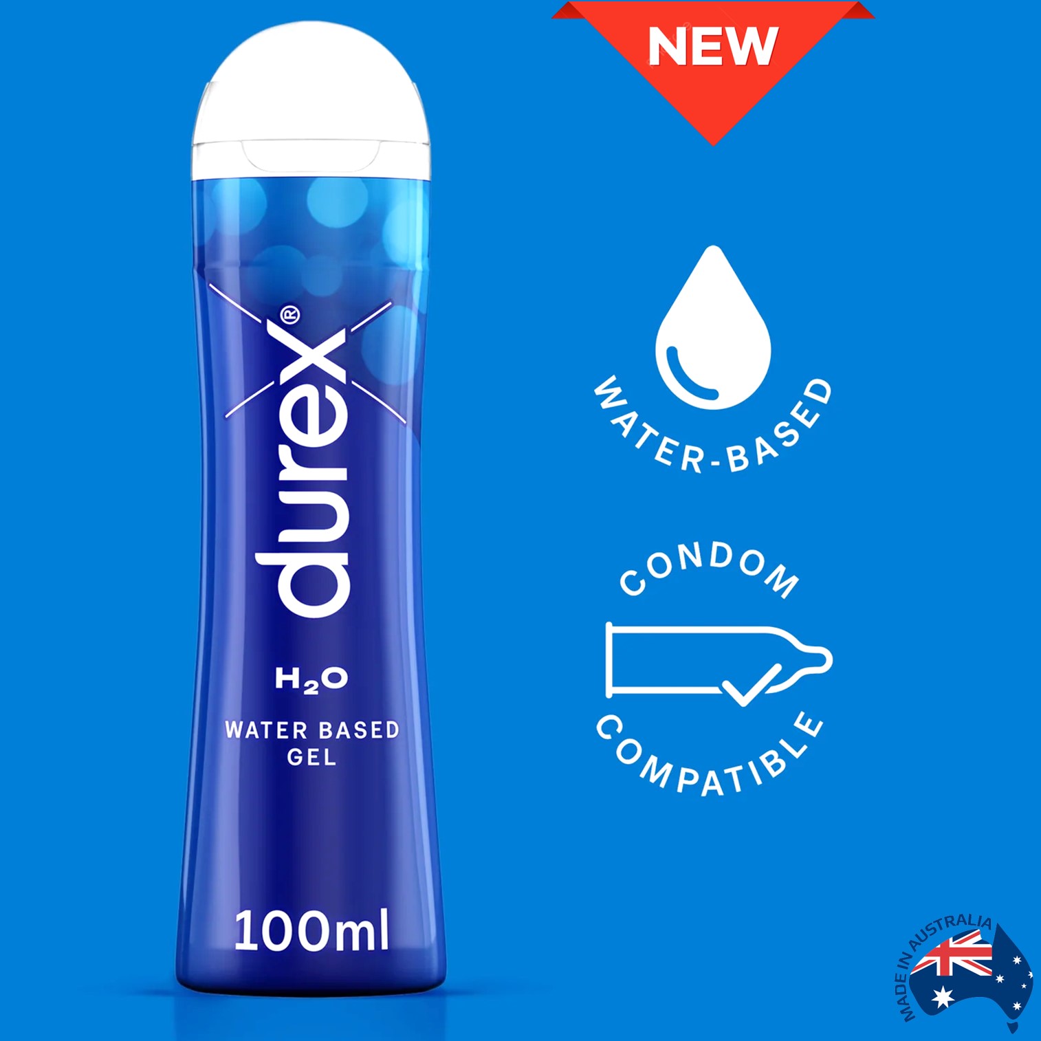 Durex H2O Water Based Lubricant Gel 100ml เจลหล่อลื่นสูตรน้ำเนื้อบางเบาพิเศษใหม่ล่าสุดจากดูเร็กซ์สินค้านำเข้าของแท้จากออสเตรเลียพร้อมส่ง