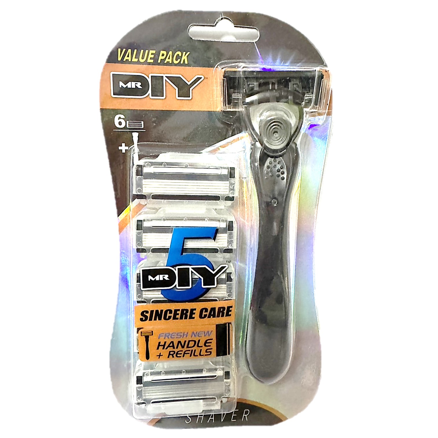 MR.DIY 5 Blade Razors For Men Sincere Care Fresh New Handle+6Refills ชุดมีดโกนหนวดรุ่นพิเศษ 5 ใบมีดบรรจุ 1 ด้ามจับ+6หัวใบมีดรีฟิล