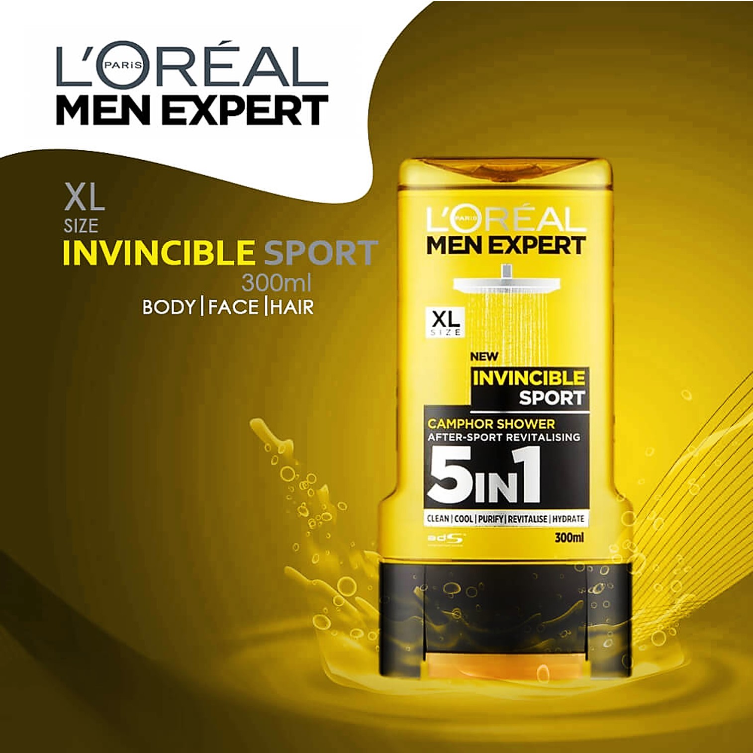 L’Oreal Men Expert Invincible Sport Revitalising After Sport Shower Gel เจลอาบน้ำสูตรพิเศษสำหรับผู้ชาย สินค้านำเข้าจากต่างประเทศ