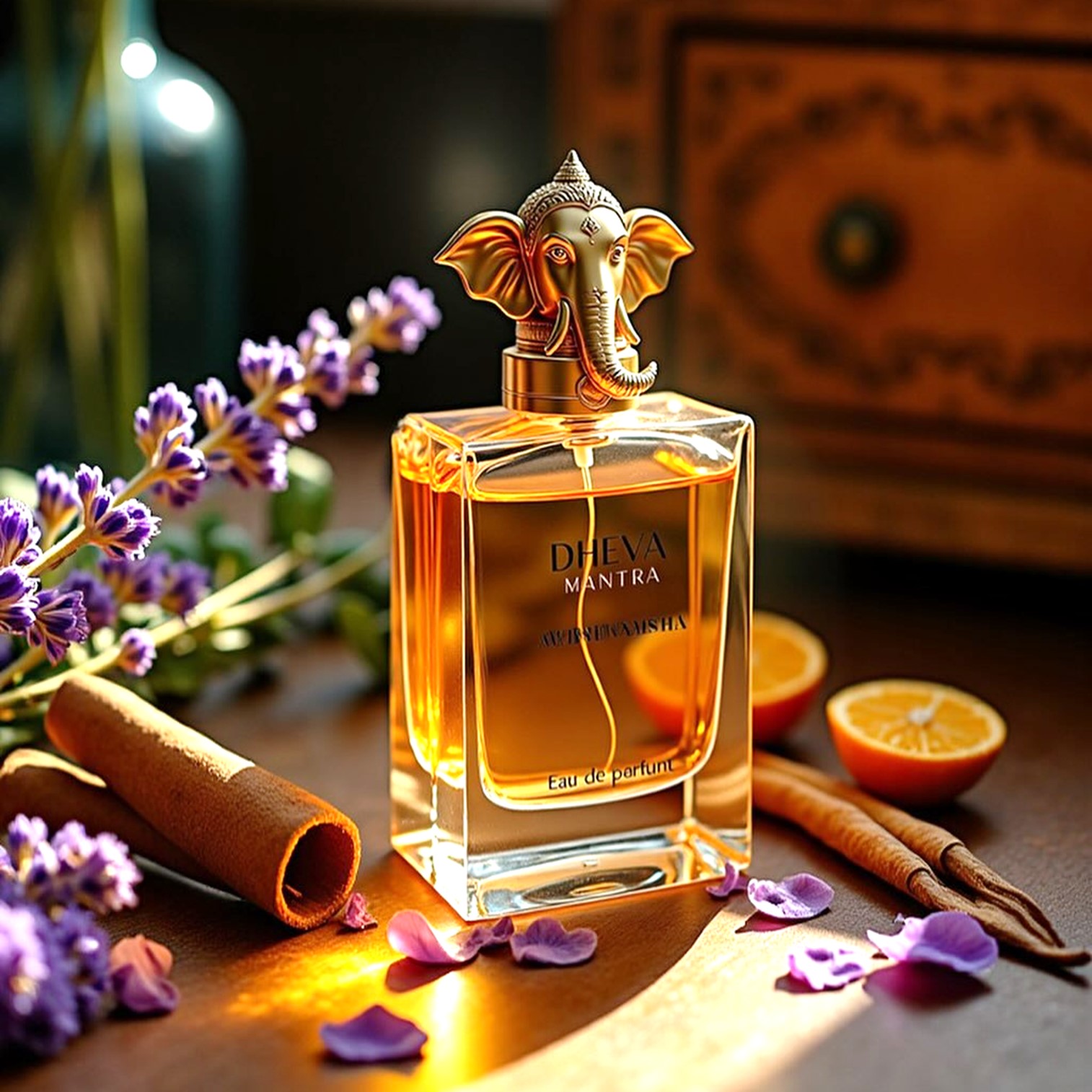 DHEVA MANTRA Eau De Parfum Natural Srpay 50ml น้ำหอมแห่งความสำเร็จความรุ่งเรืองดุจพรแห่งองค์พระพิฆเนศประทาน