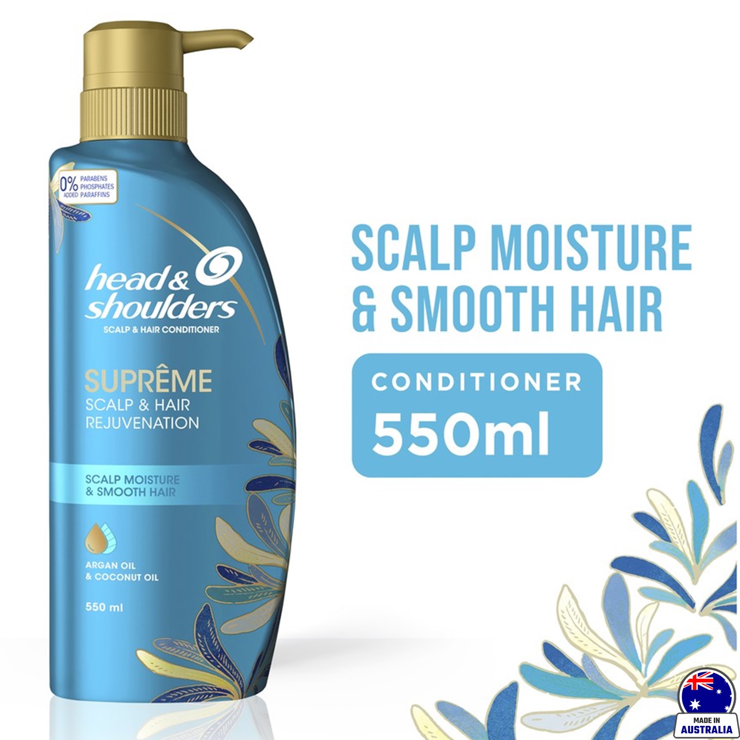 Head&Shoulders Supreme Scalp Nourish&Hair Volume Shampoo&Conditioner 550ml แชมพูและครีมนวดผมสูตรใหม่ล่าสุดจากเฮดแอนด์โชลเดอร์สินค้านำเข้าจากออสเตรเลีย