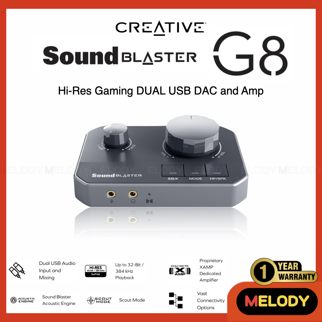 Creative Sound Blaster G8 Hi-Res Gaming DUAL USB DAC and Amp รับประกันศูนย์ Creative 1 ปี