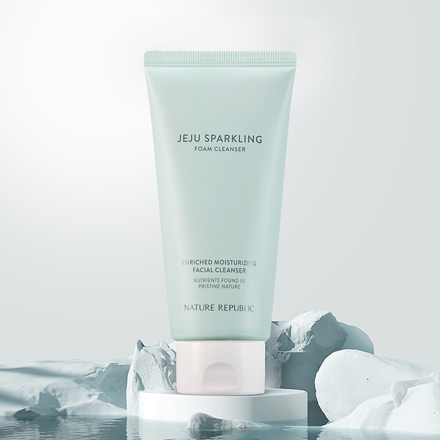 Nature Republic Jeju Sparkling Foam Cleanser 300ml คลีนซิ่งโฟมทำความสะอาดผิวหน้าสูตรพิเศษจากเกาหลีของแท้พร้อมส่ง
