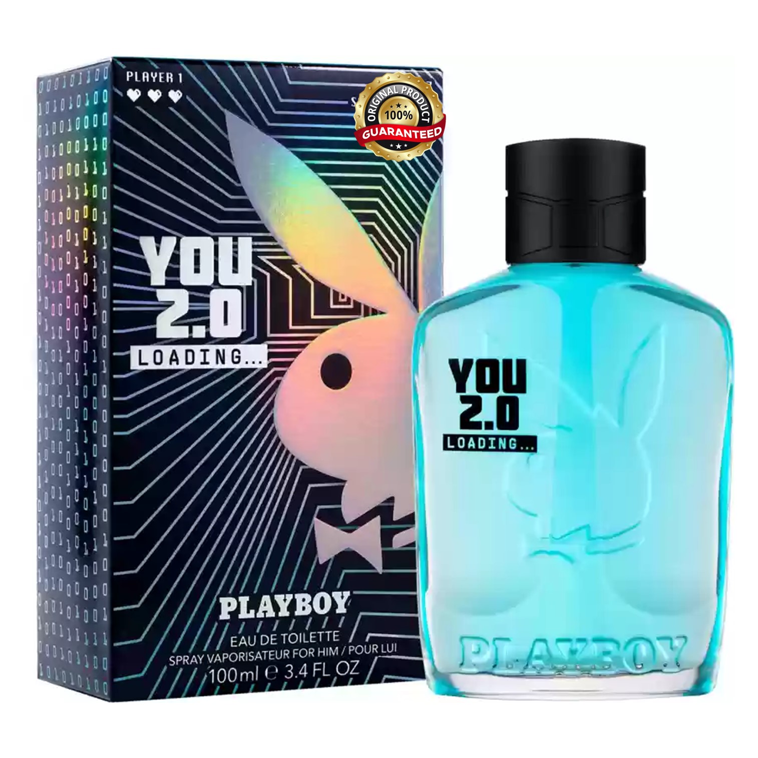 Playboy YOU 2.0 Loading Eau De Toilette Spray for Him 100ml น้ำหอมลิขสิทธิ์แท้กลิ่นใหม่ล่าสุดรุ่นพิเศษจากเพลย์บอยสินค้านำเข้าจากต่างประเทศพร้อมส่ง