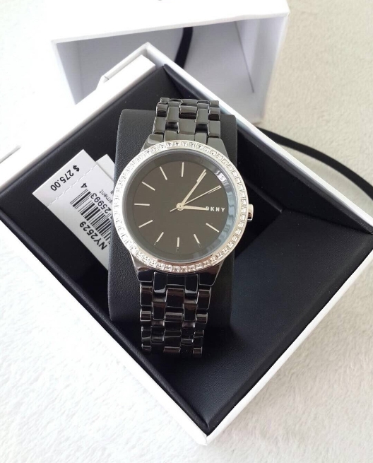 DKNY Park Slope Ladies Black Ceramic Watch