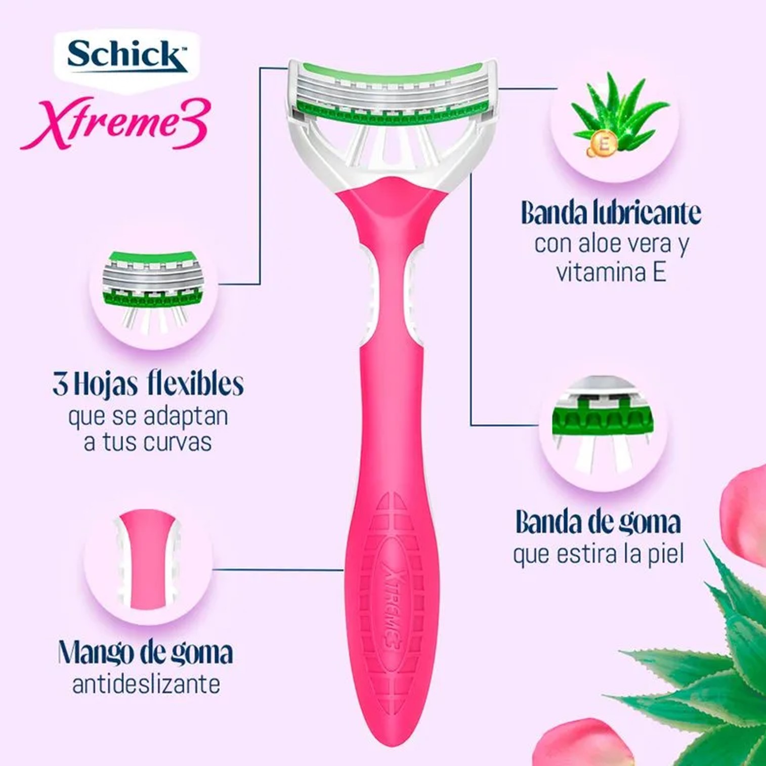 SCHICK Xtreme3 Disposable Razor 2+1's Free มีดโกนกำจัดขนสำหรับใบหน้าและผิวกายรุ่นพิเศษแพ็ค3ชิ้น