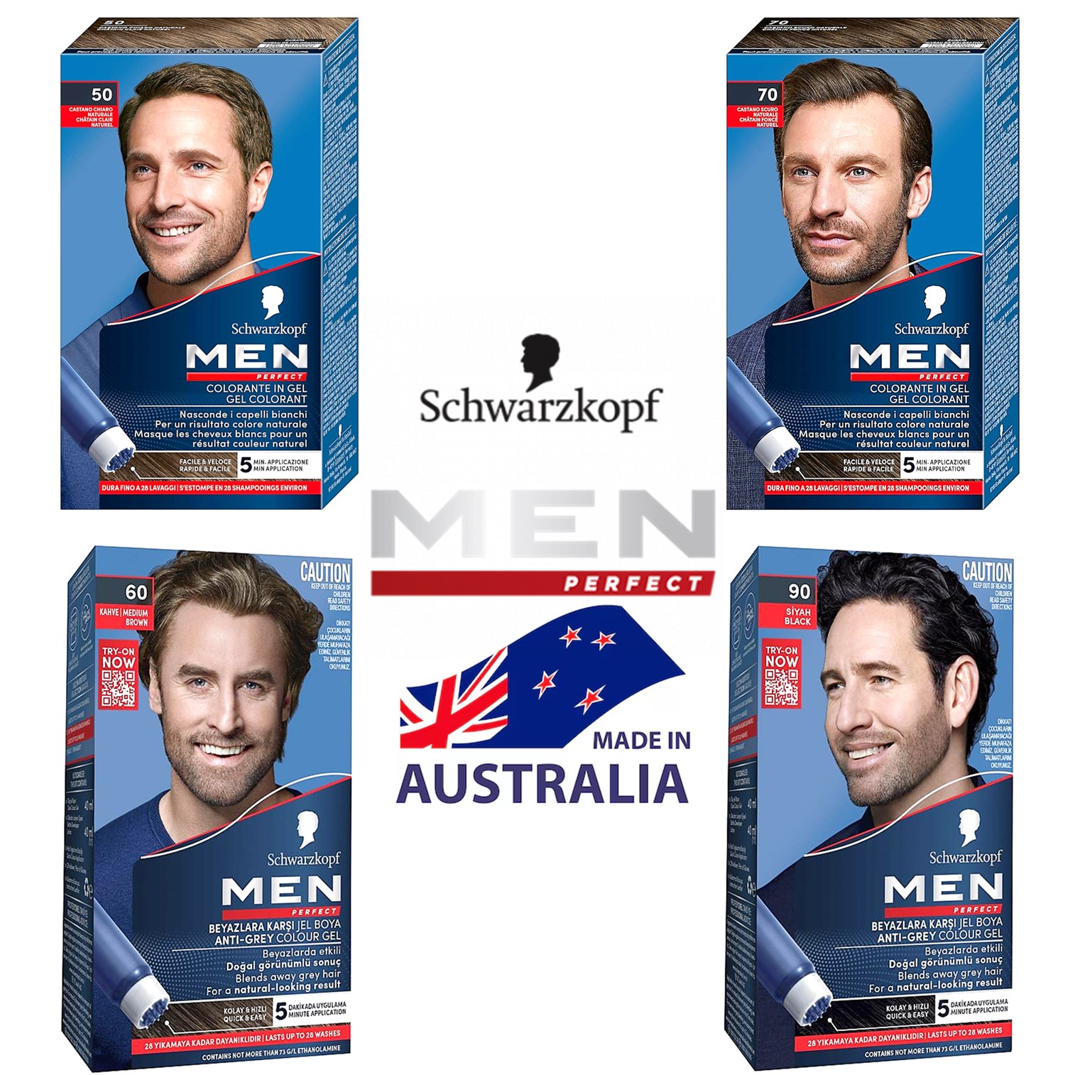 Schwarzkopf Men Perfect Anti Grey Colour ผลิตภัณฑ์เปลี่ยนสีผมผู้ชายคุณภาพสูงสูตรพรีเมี่ยมสินค้านำเข้าจากออสเตรเลียของแท้พร้อมส่ง
