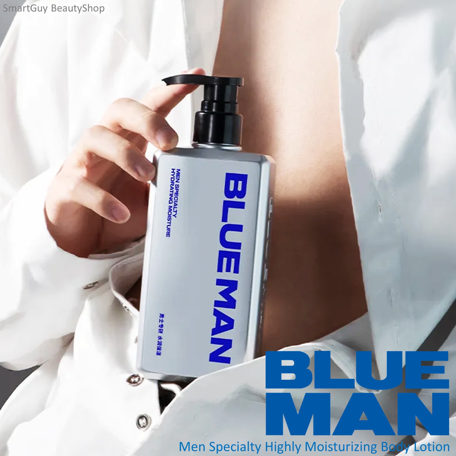 BLUEMAN Men's Highly Moisturizing Body Lotion Cologne Fragrance Long-lasting Fragrance Moisturizing Body Lotion 400g โลชั่นน้ำหอมบำรุงผิวสำหรับผู้ชายกลิ่นหอมพิเศษติดทนนาน