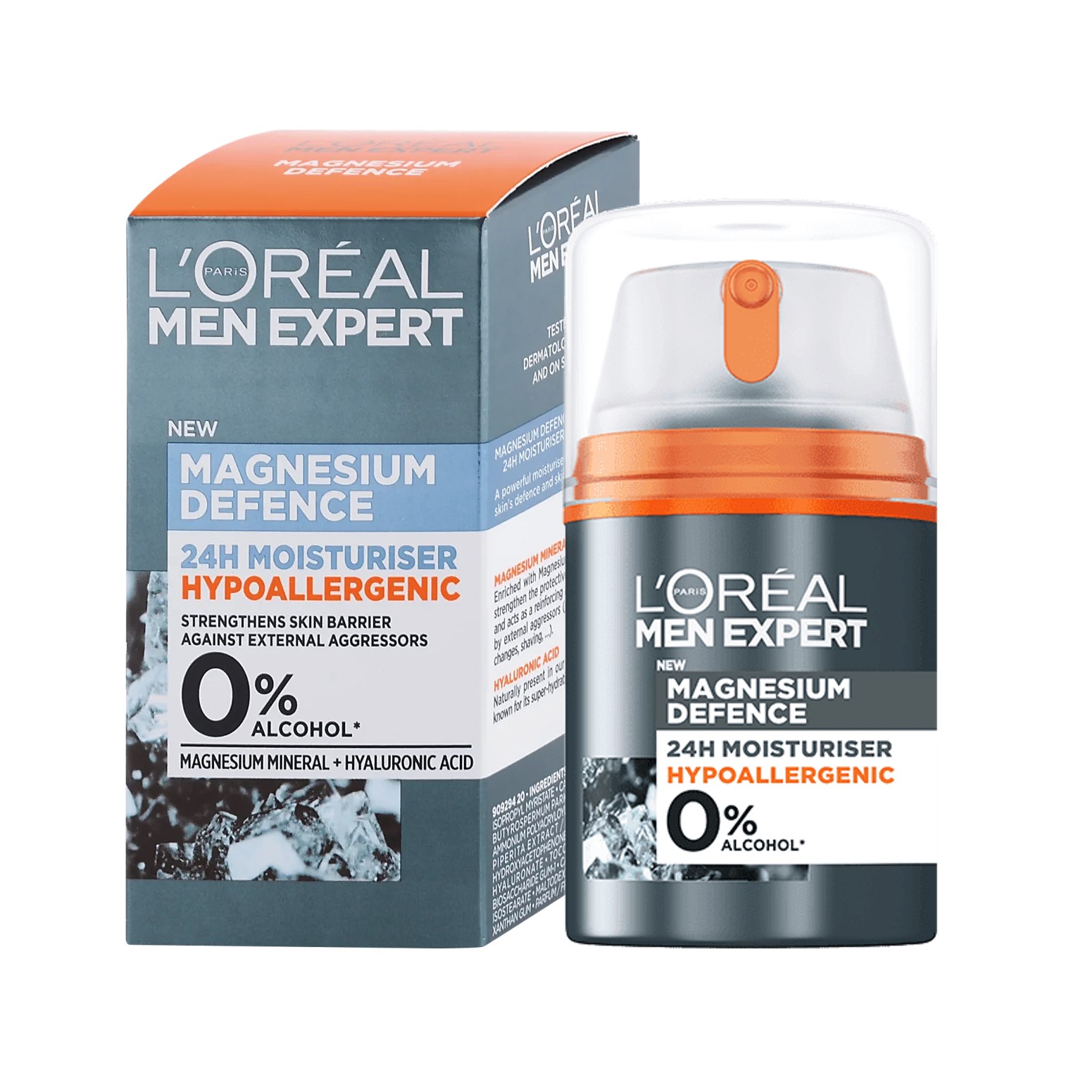 L'oreal Men Expert Magnesium Defence Hypoallergenic 24h Moisturiser 50ml ครีมมอยซ์เจอร์ไรเซอร์บำรุงผิวหน้าผุ้ชายสูตรพิเศษใหม่ล่าสุดจากลอรีอัลปารีส