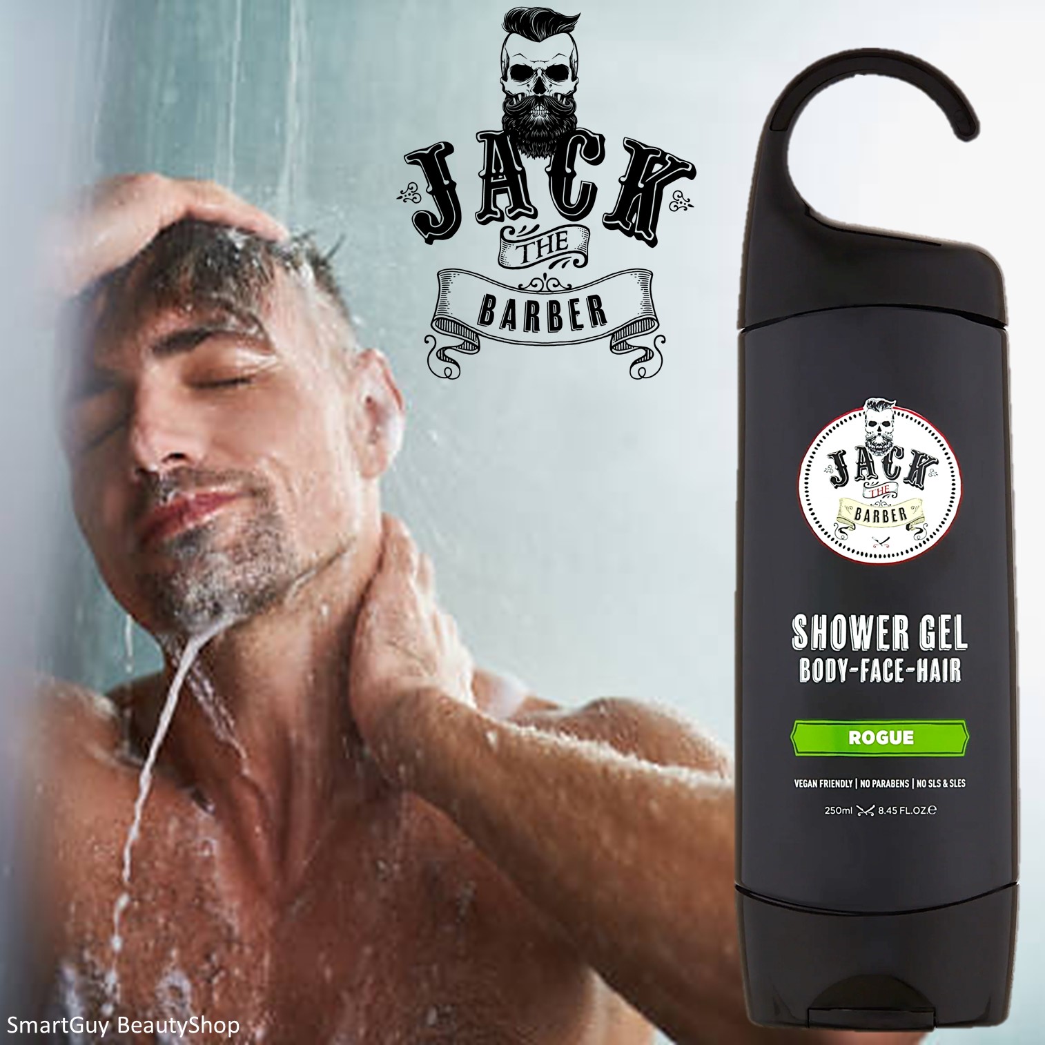 JACK THE BARBER SHOWER GEL 250ML เจลอาบน้ำทำความสะอาดผิวหน้าผิวกายเส้นผมสำหรับผู้ชายสินค้านำเข้าจากออสเตรเลียของแท้พร้อมส่ง