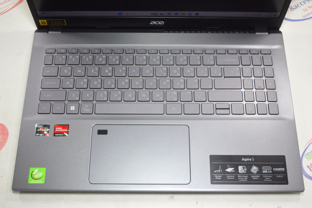 Acer Aspire 5 15.6นิ้ว60Hz Ryzen5 Gen5 RAM8 SSD512 มีสแกนนิ้ว สภาพ 99% ครบกล่อง