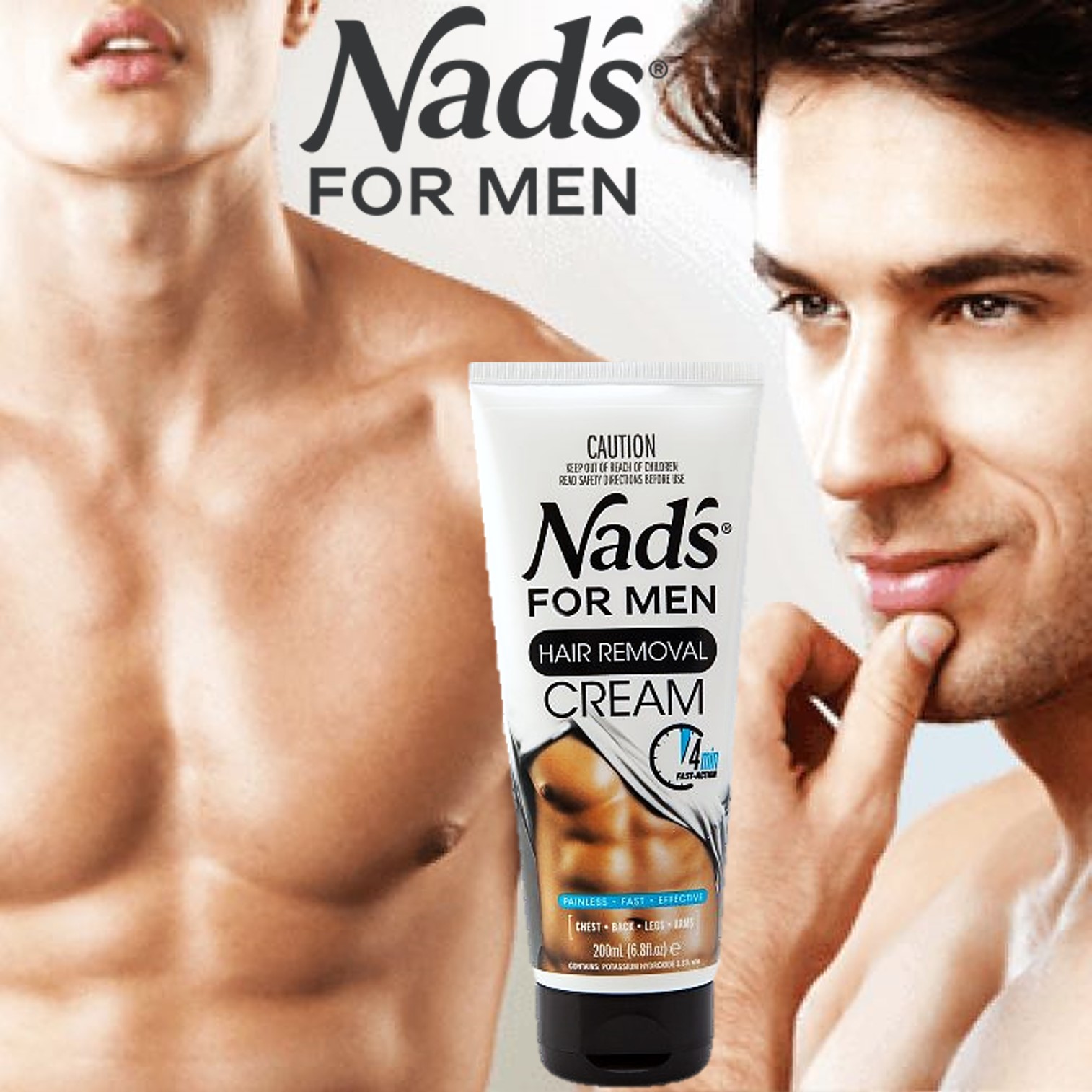 Nads For Men Hair Removal Cream 200ml. ผลิตภัณฑ์กำจัดขนสำหรับผู้ชาย