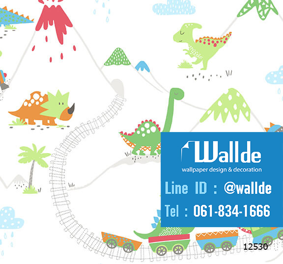 วอลเปเปอร์ห้องเด็ก วอลเปอร์ลายการ์ตูน ลายไดโนเสาร์