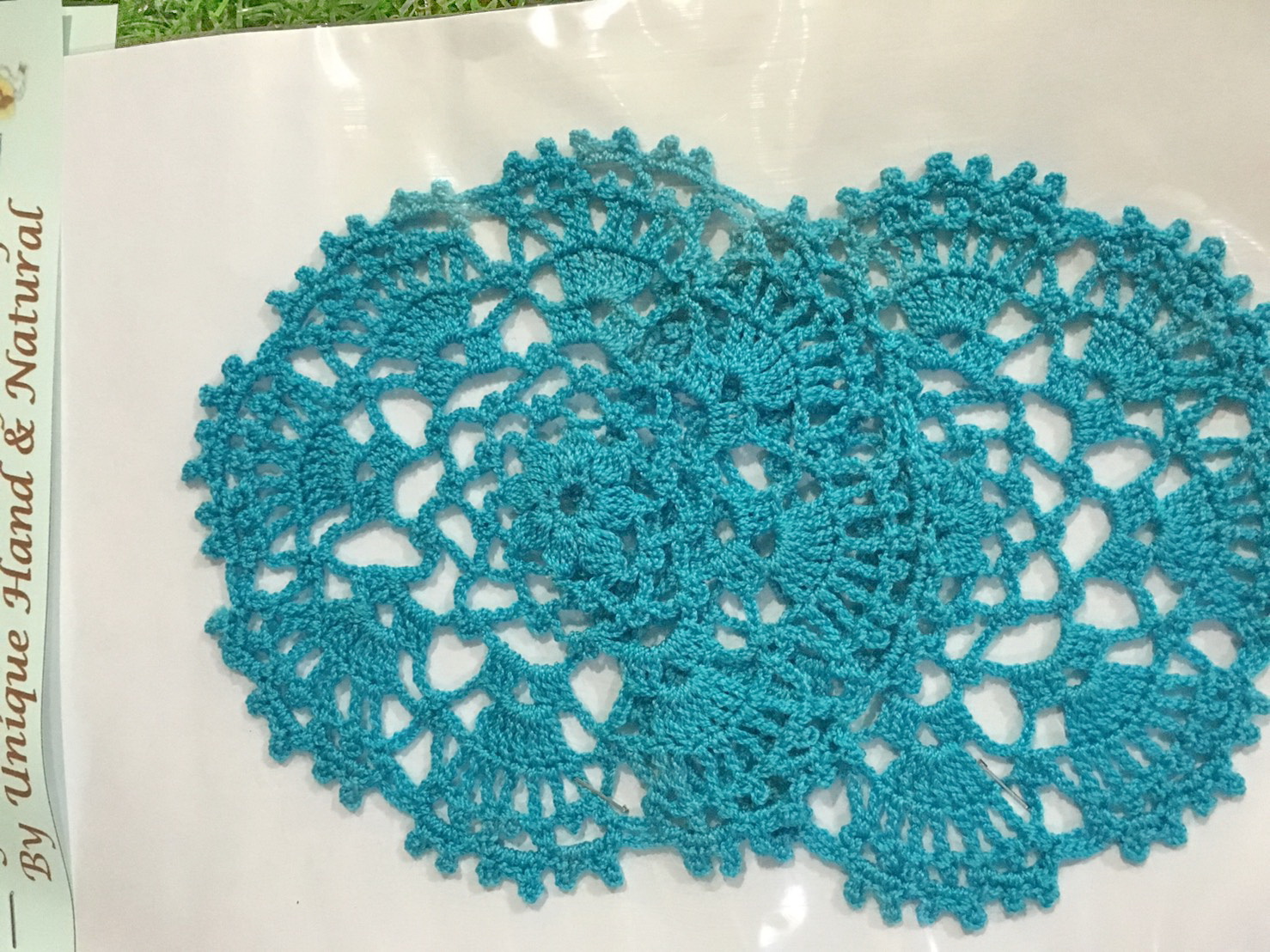 ที่รองแก้ว รองแจกัน ประดับโครเชต์ Crochet S15B