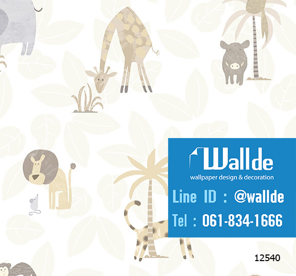 วอลเปเปอร์ห้องเด็ก วอลเปอร์ลายการ์ตูน ลายสัตว์