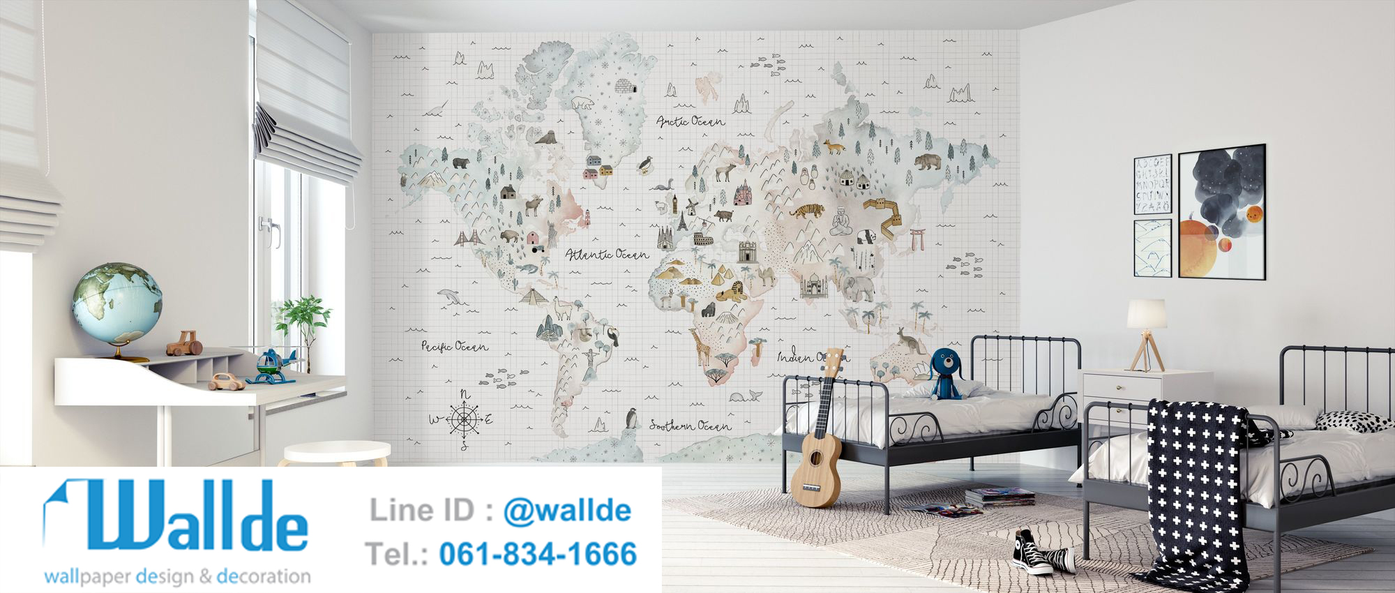 สั่งพิมพ์วอลเปเปอร์ ลายแผนที่ 0003