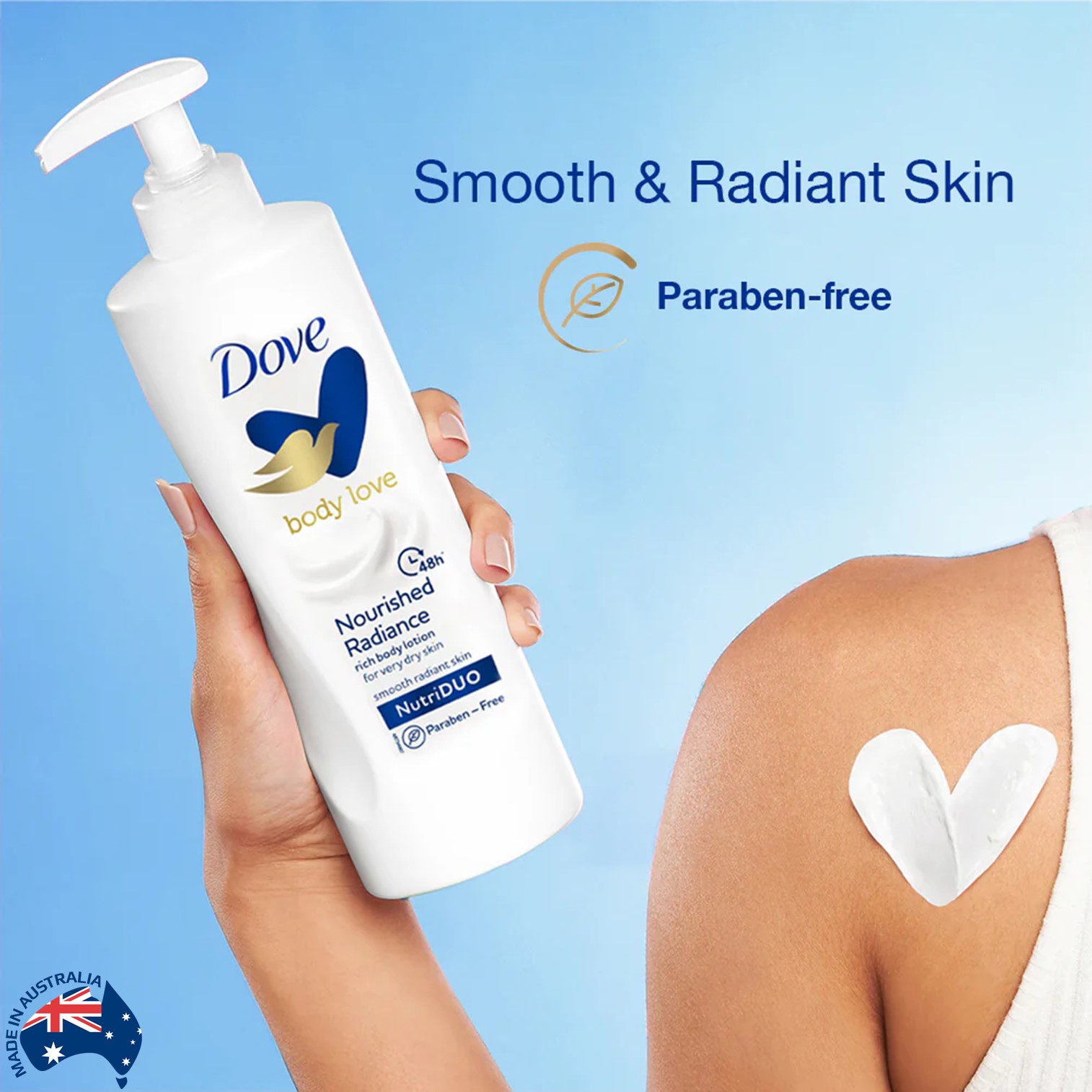 Dove Body Love Nutri Duo Body Lotion 48hrs Long-Lasting Moisturization 400ml โลชั่นบำรุงผิวกายสูตรพิเศษใหม่ล่าสุดสินค้านำเข้าจากออสเตรเลียพร้อมส่ง