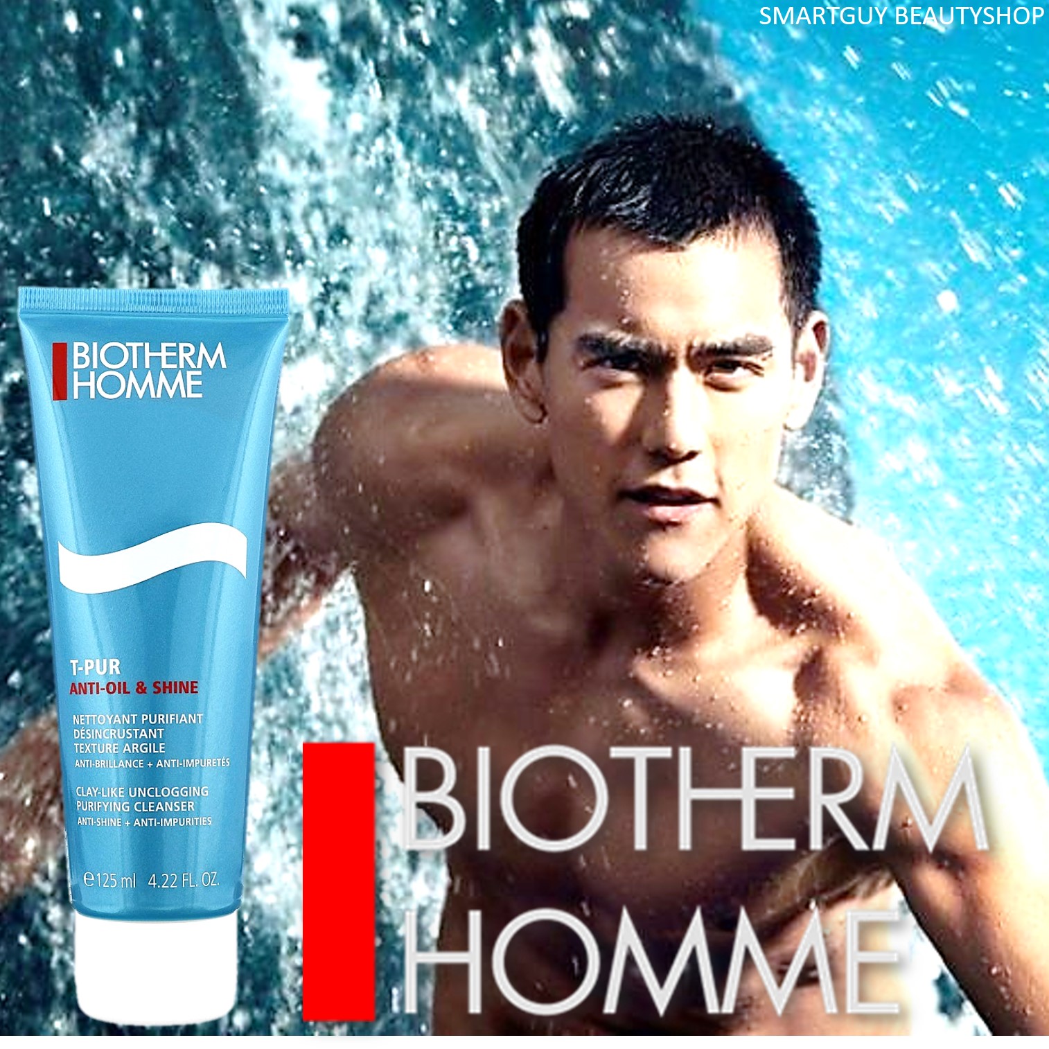 BIOTHERM HOMME T-Pur Anti-Oil & Shine Cleanser Unclogging Purifying Cleanser 125ml โฟมล้างหน้าสำหรับผู้ชายสูตรพิเศษ