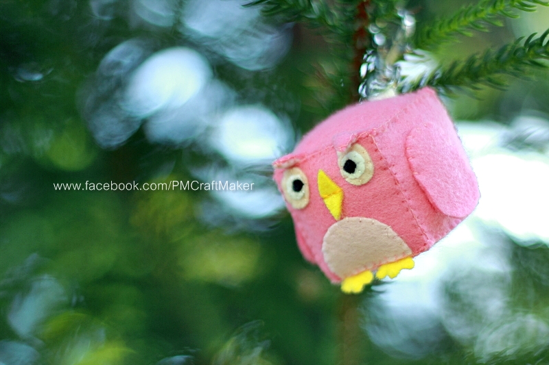 ตุ๊กตากล่องนกฮูกสีชมพู