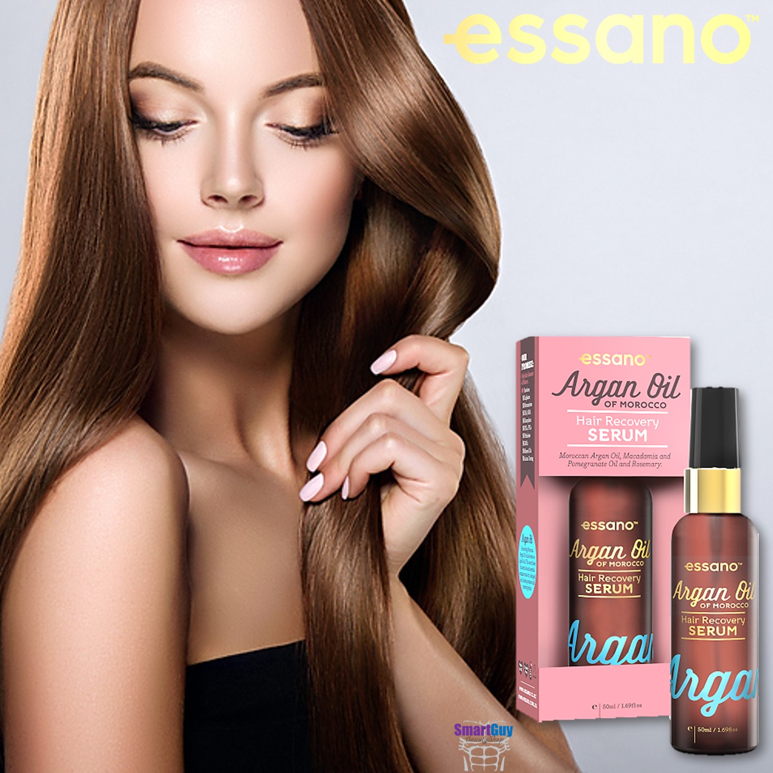 ESSANO Argan Oil Of Morocco Hair Recovery Serum 50ml. ผลิตภัณฑ์บำรุงฟื้นฟูสภาพเส้นผมและหนังศีรษะสูตรพรีเมี่ยมของแท้จากนิวซีแลนด์