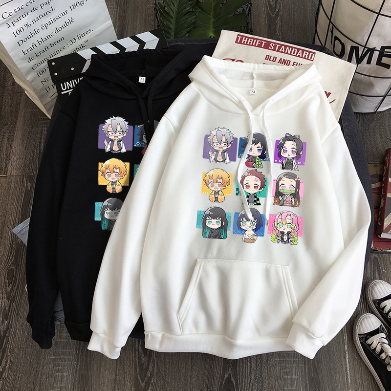 เสื้อแขนยาวมีฮู้ดสไตล์ Street ทรงแขนค้างคาว ลาย ดาบพิฆาตอสูร Kimetsu no Yaiba