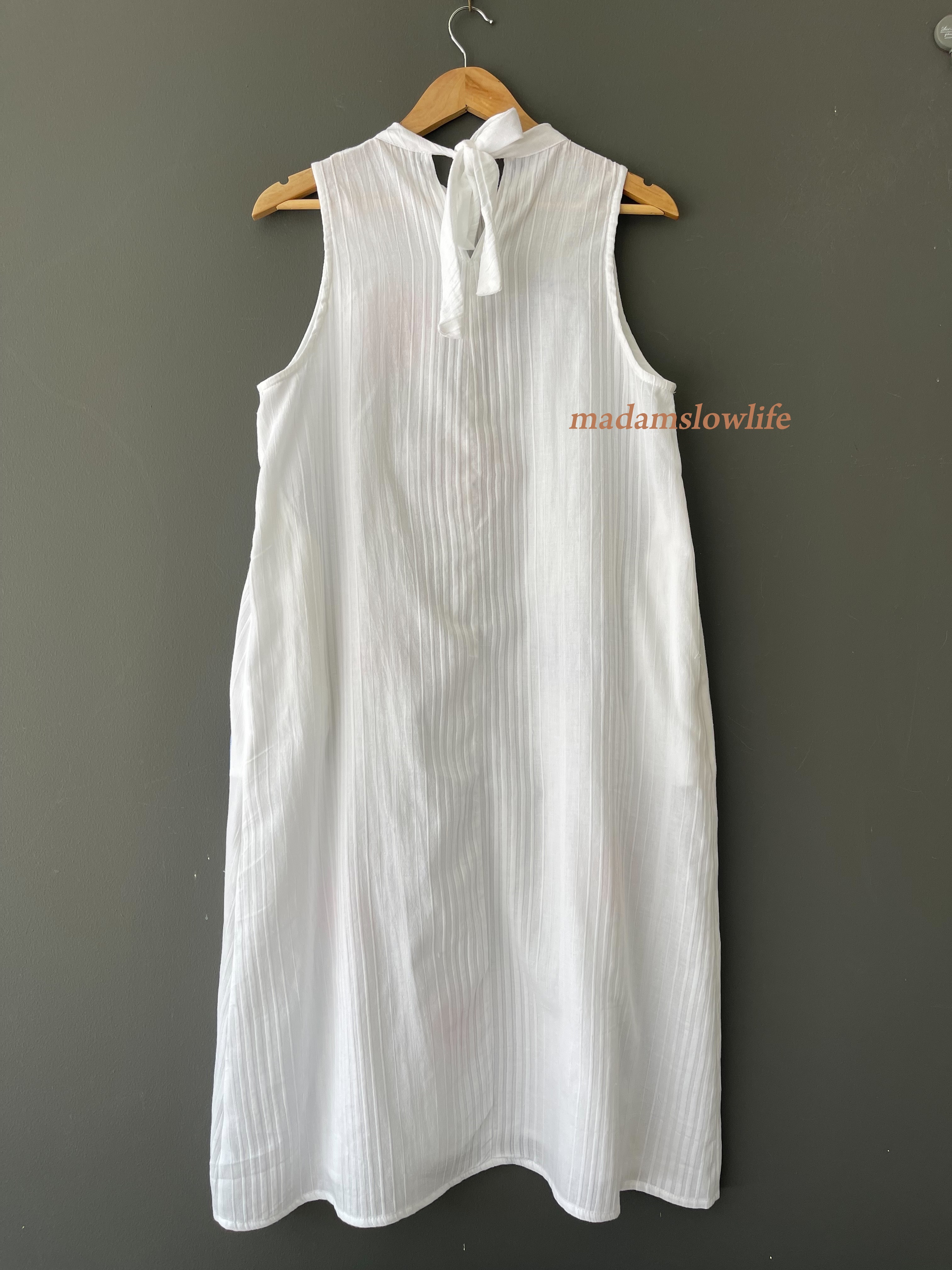 แซกคอเต่า โบว์หลัง ผ้าคอตตอน100% เนื้อนิ่มพิเศษ พิมพ์มือ สีปลอดสารพิษ