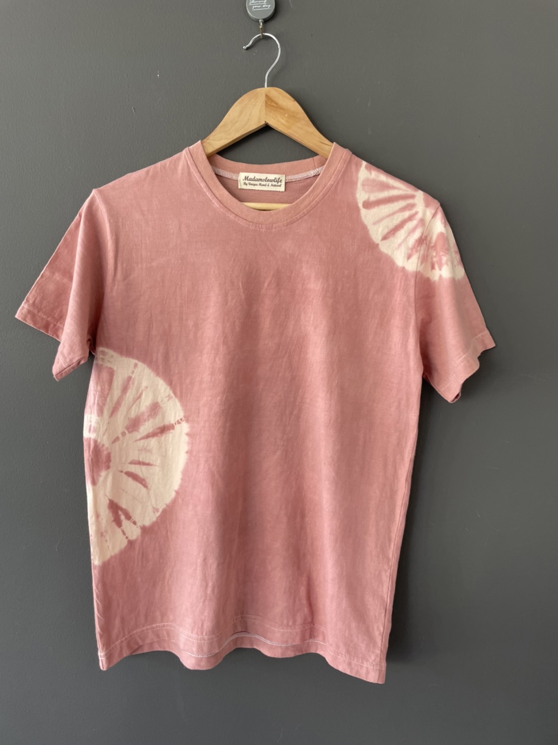 เสื้อยืดคอตตอน มัดย้อม สีส้มพีช มีSize:XS,S,M,L,XL,2XL