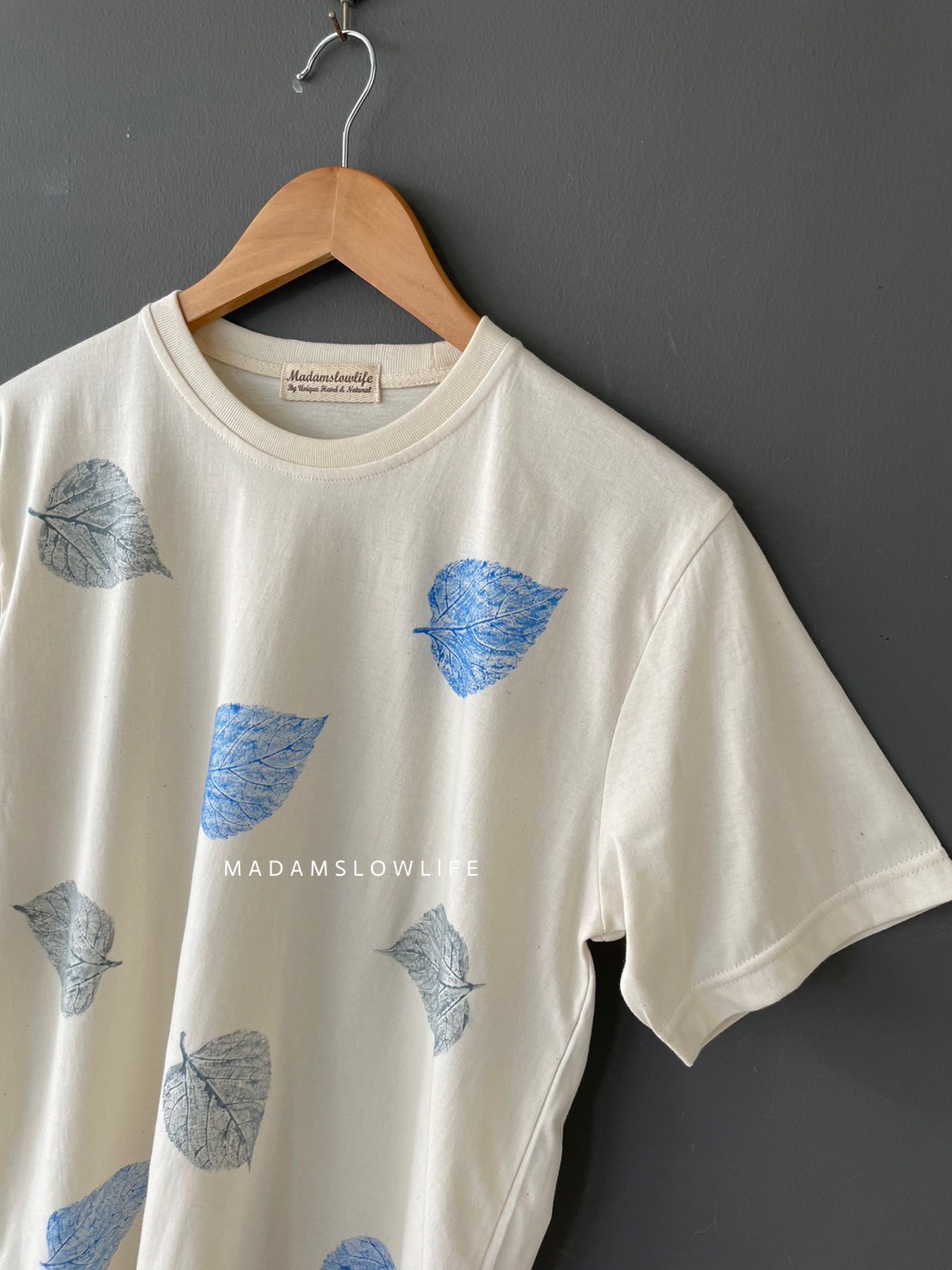 คอลเลคชั่นผ้าคอตตอนพรีเมียม ใบสีฟ้าเขียวน่ารัก ตรีมครอบครัว (รับผลิตออเดอร์)