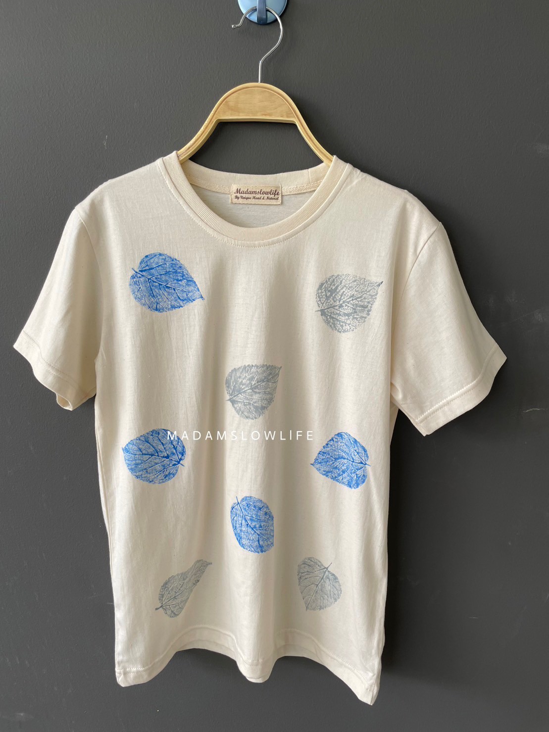 คอลเลคชั่นผ้าคอตตอนพรีเมียม ใบสีฟ้าเขียวน่ารัก ตรีมครอบครัว (รับผลิตออเดอร์)