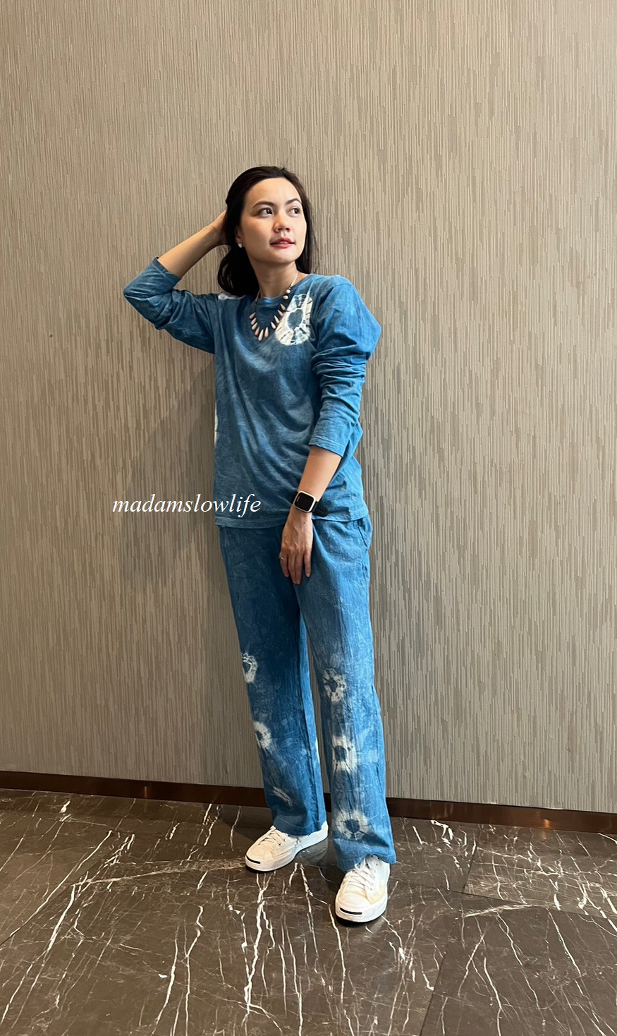 กางเกงขายาว Long Pants เนื้อผ้าคอตตอน Cotton 100% ย้อมและพิมพ์มือ สีปลอดสารพิษ