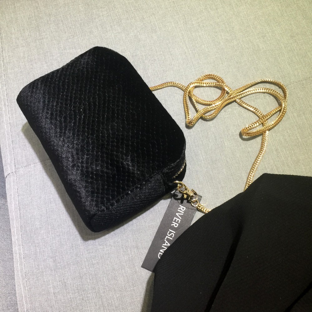 River Island Snake Print Mini Square Handbag