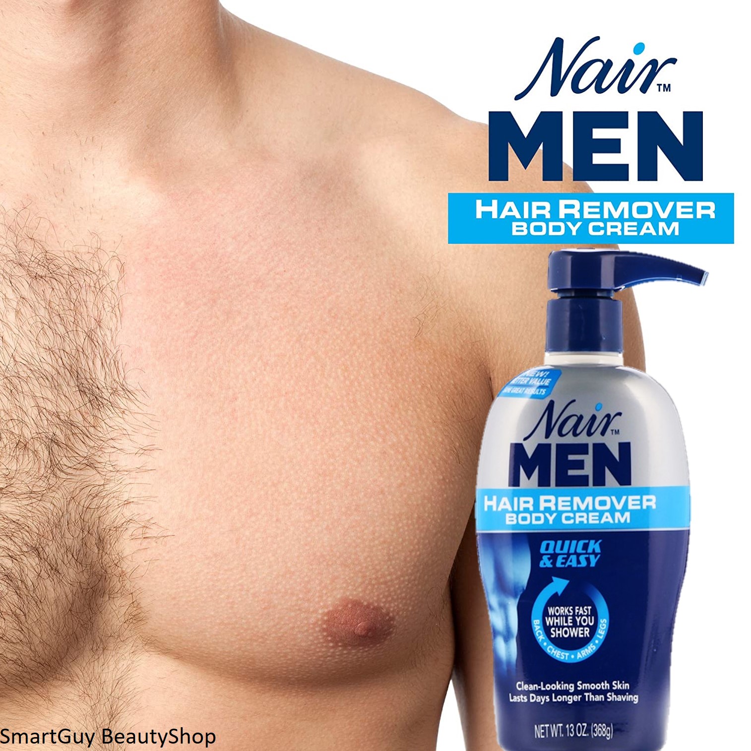 Nair Hair Remover for Men Hair Remover Body Cream 368g ครีมกำจัดขนบริเวณร่างกายสูตรพิเศษสำหรับผู้ชายจากต่างประเทศ