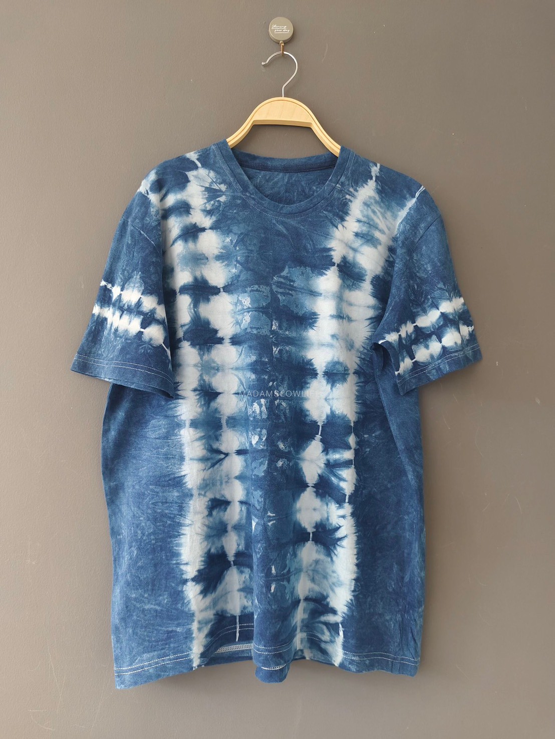 เสื้้อยืดผู้ใหญ่ มัดย้อมสีครามธรรมชาติ Size : XS S M L XL 2XL 3XL