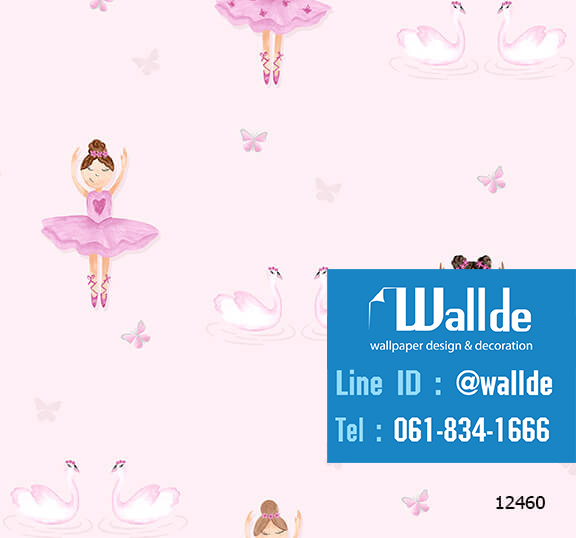 วอลเปเปอร์ห้องเด็ก วอลเปอร์ลายการ์ตูน ลายเด็กผู้หญิง