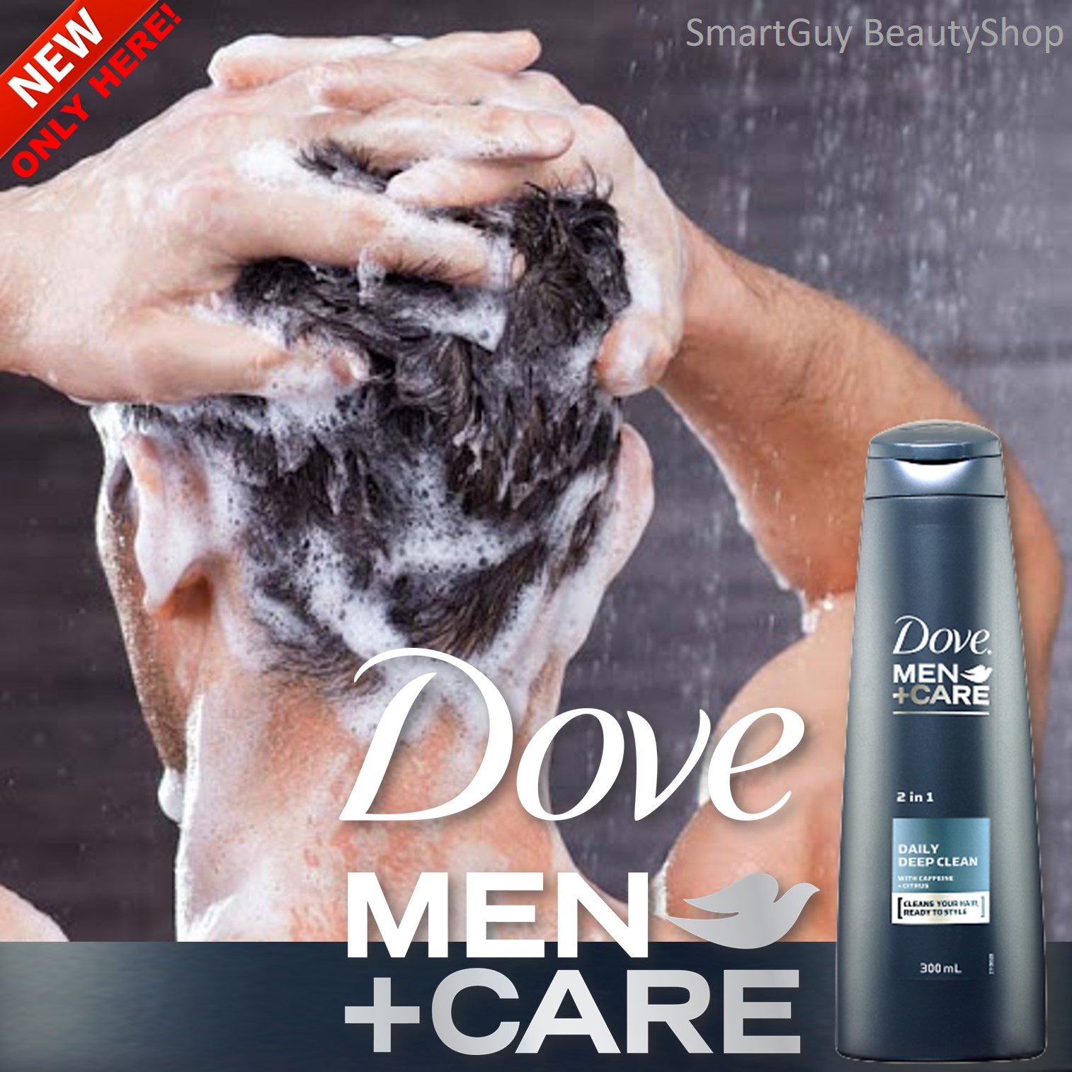 Dove MEN+CARE DAILY DEEP CLEAN FORTIFYING 2 IN 1 SHAMPOO 300ml แชมพูผสมครีมนวดสูตรพิเศษทำความสะอาดพร้อมบำรุงเส้นผมและหนังศีรษะสำหรับผู้ชาย สินค้านำเข้าจากต่างประเทศ