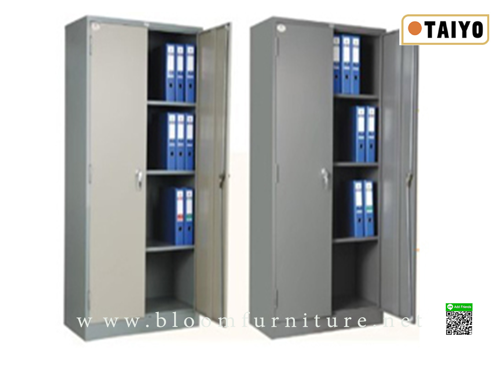 ตู้เหล็กเก็บเอกสารบานเปิด ขนาด 92x46x183 ซม. (มอก.) เหล็กหนา 0.5 มิล