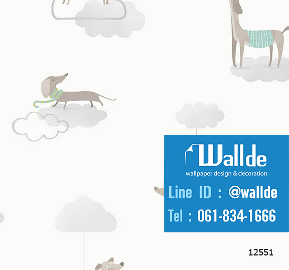 วอลเปเปอร์ห้องเด็ก วอลเปอร์ลายการ์ตูน ลายหมา