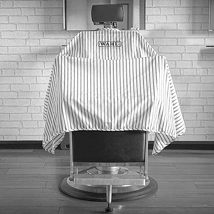 WAHL BARBER CAPE ผ้าคลุมตัดผม Original Black-White #คอกระดุม#