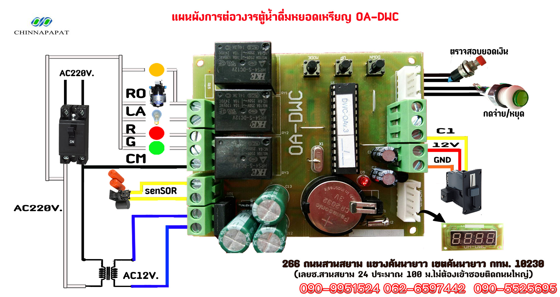 วงจรตู้น้ำดื่มหยอดเหรียญ USARIYA