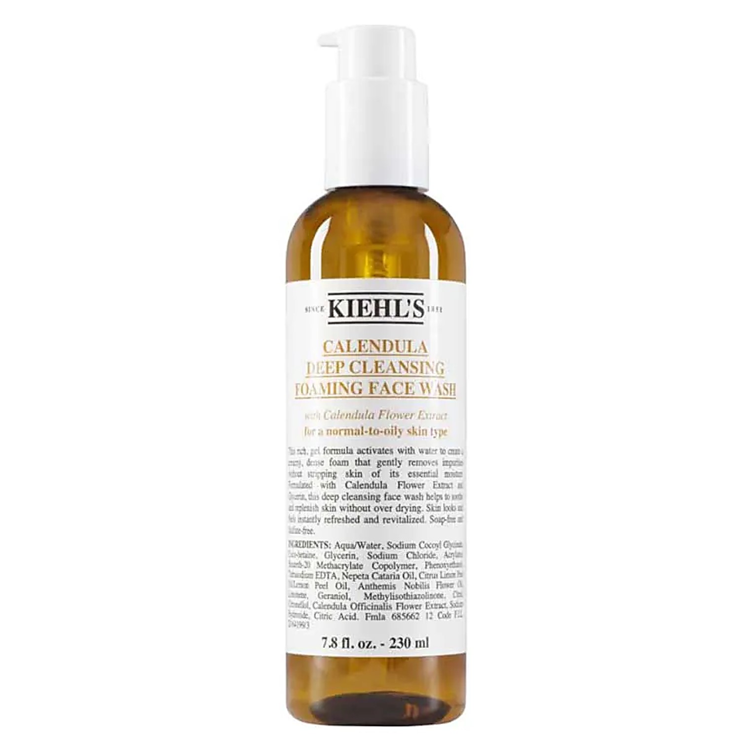 KIEHL‘S Calendula Deep Cleansing Foaming Face Wash 230ml ผลิตภัณฑ์ทำความสะอาดผิวหน้าสูตรพิเศษจากต่างประเทศ