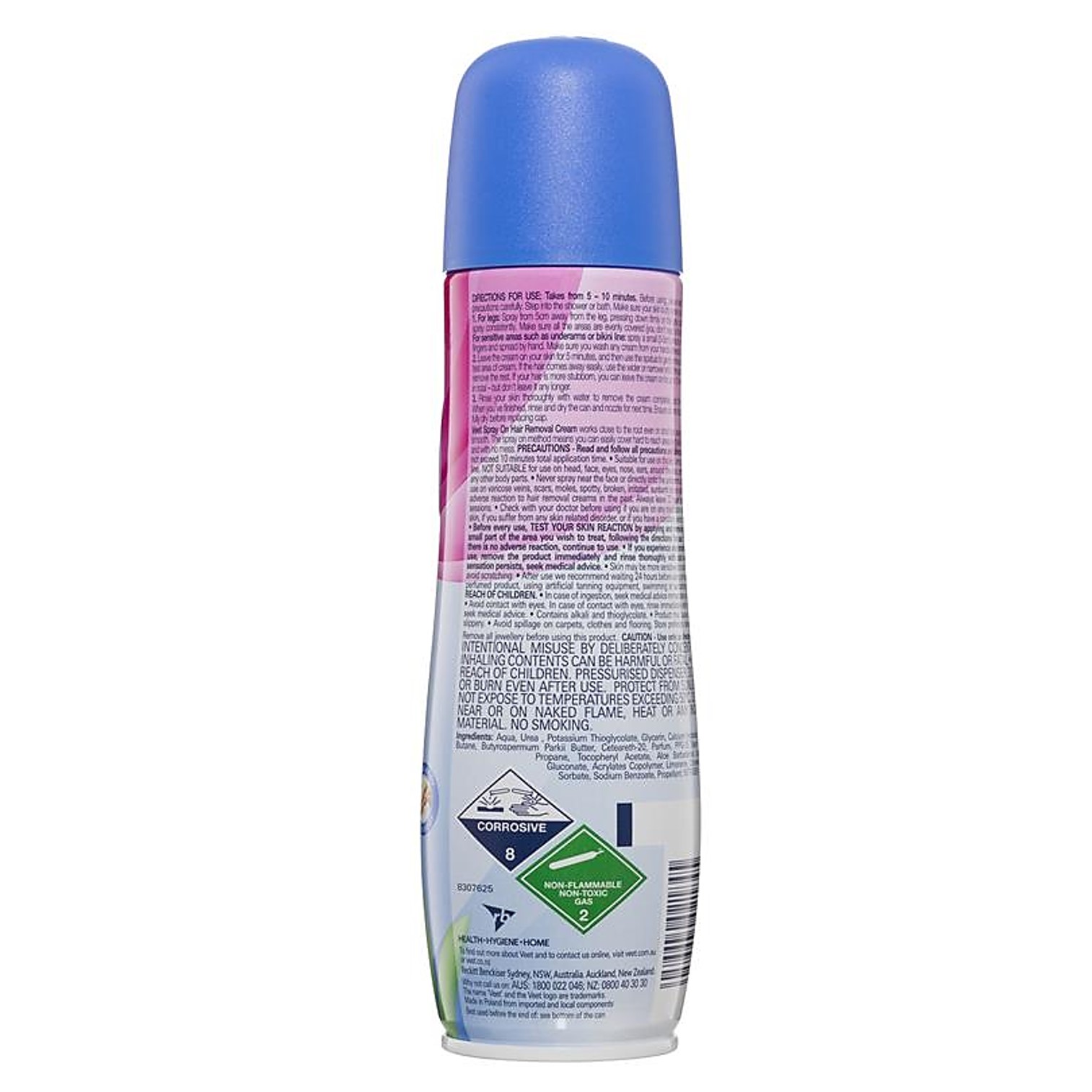VEET Spray On Hair Removal Cream Sensitive 150g สเปรย์กำจัดขนสูตรอ่อนโยนสำหรับผิวบอบบางแพ้ง่ายสินค้านำเข้าจากออสเตรเลีย