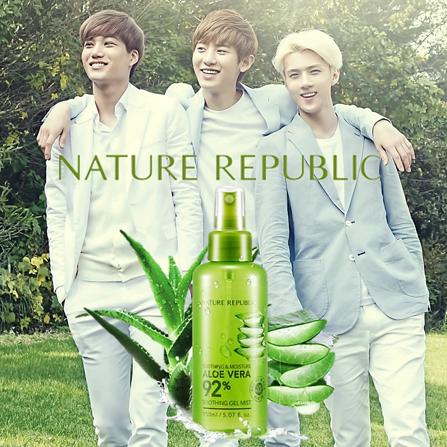 Nature Republic Soothing & Moisture Aloe vera 92% Soothing Gel Mist 150ml สเปรย์น้ำแร่ผสมว่านหางจรเข้บำรุงผิวหน้าผิวกาย