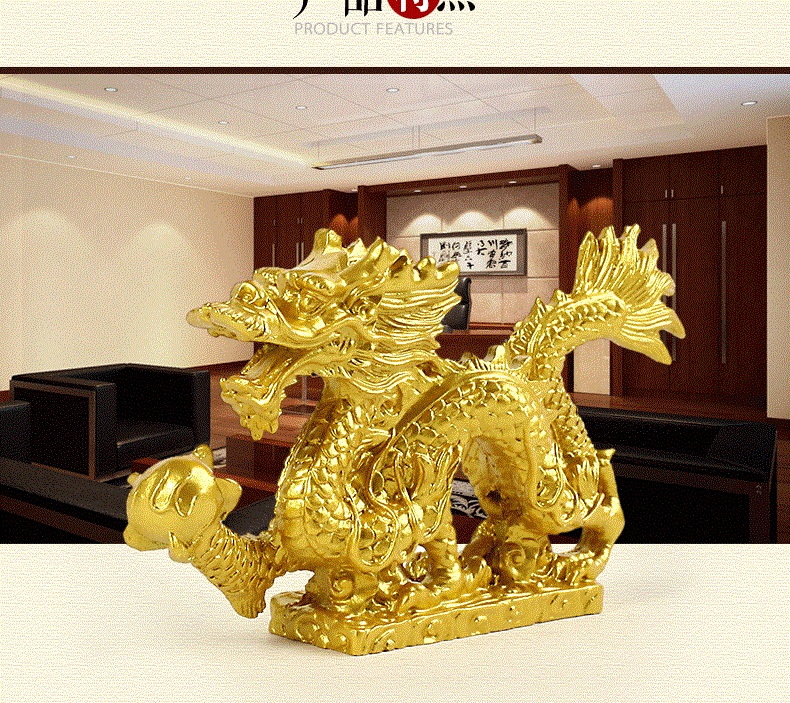 รูปปั้นมังกรมงคล Qinglong มังกร โชคดีเรียกทรัพย์ ตามฮวงจุ้ย ของขวัญ ของตกแต่งบ้าน Dragon Statue ornaments Shenlong base