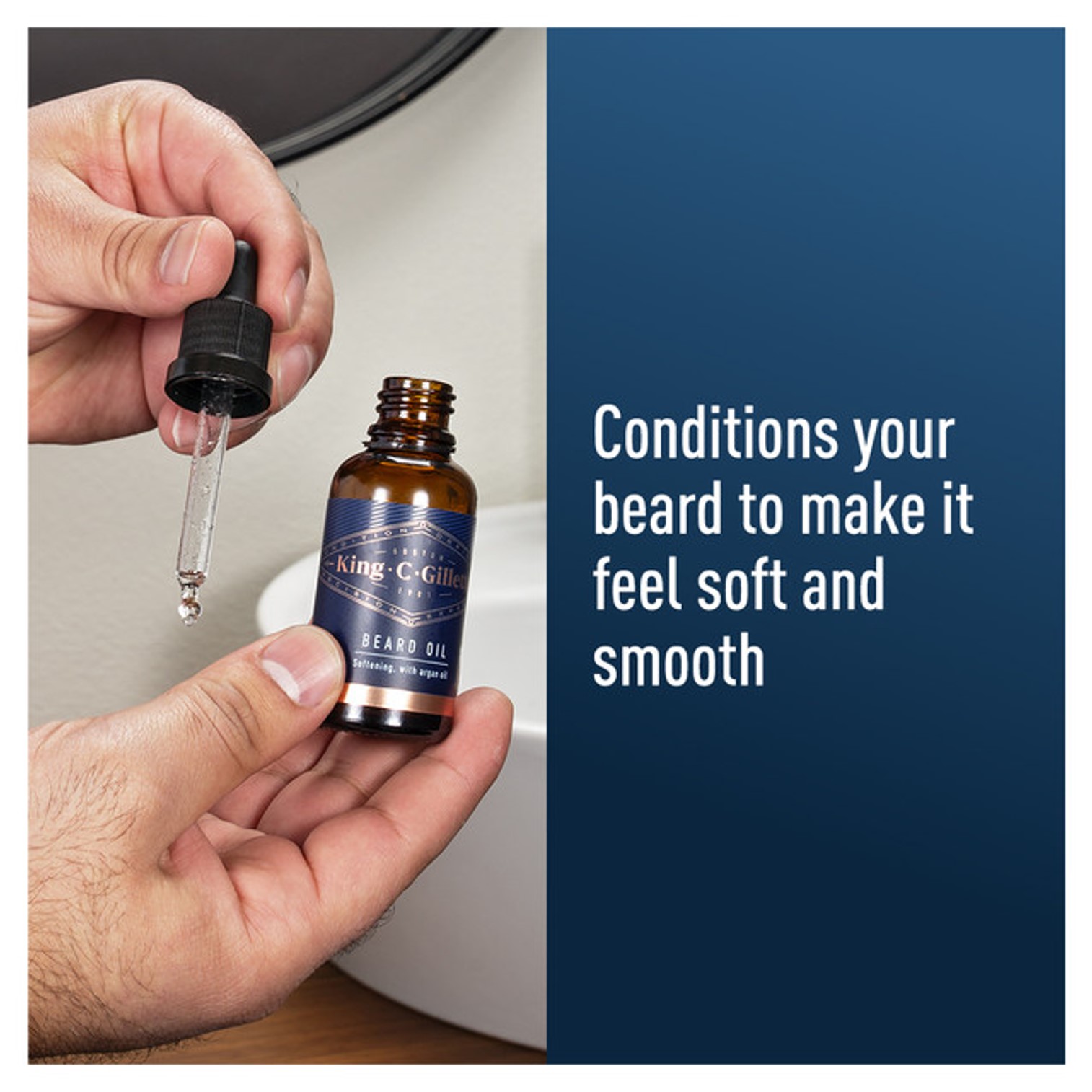 King C Gillette Beard Oil 30ml ผลิตภัณฑ์บำรุงหนวดเคราให้อ่อนนุ่มเงางามสูตรพรีเมี่ยมจากต่างประเทศ