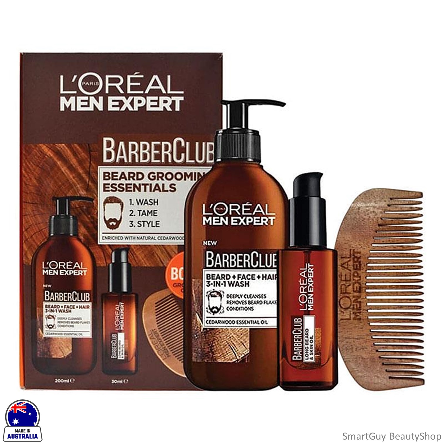 L'Oreal Men Expert Barber Club Beard Grooming Essentials Gift Set ชุดผลิตภัณฑ์ดูแลหนวดเคราสูตรพิเศษจากลอรีอัลเม็นสินค้านำเข้าจากต่างประเทศของแท้พร้อมส่ง
