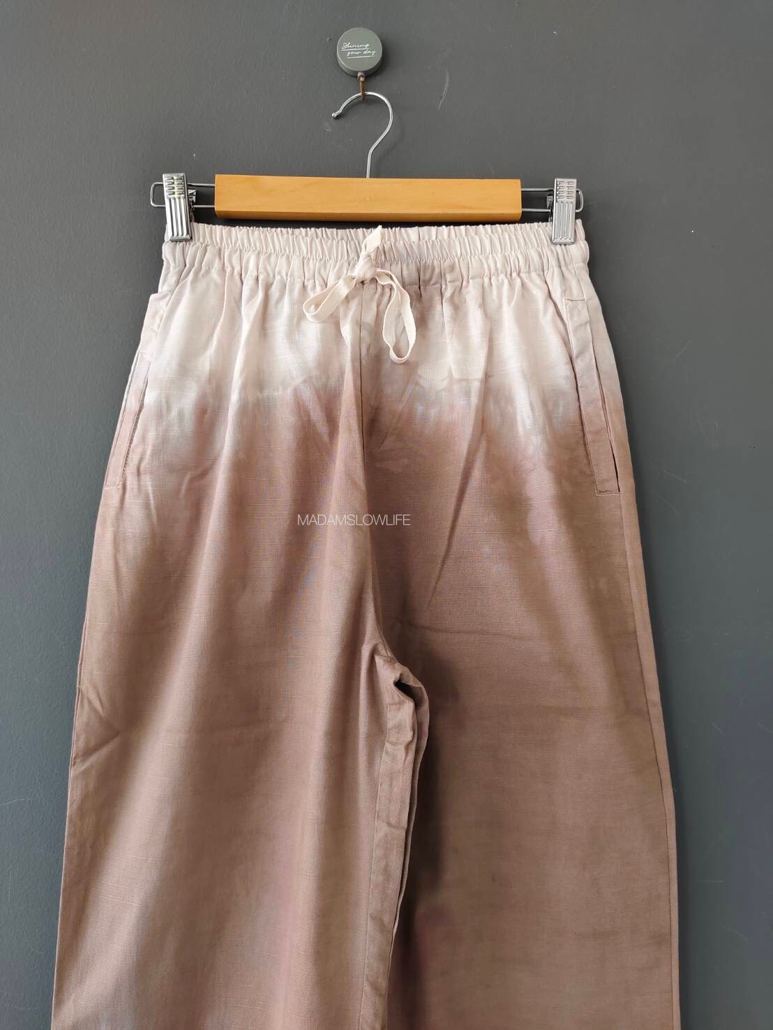 กางเกงขายาว มัดย้อมสีน้ำตาล Size: S M L XL