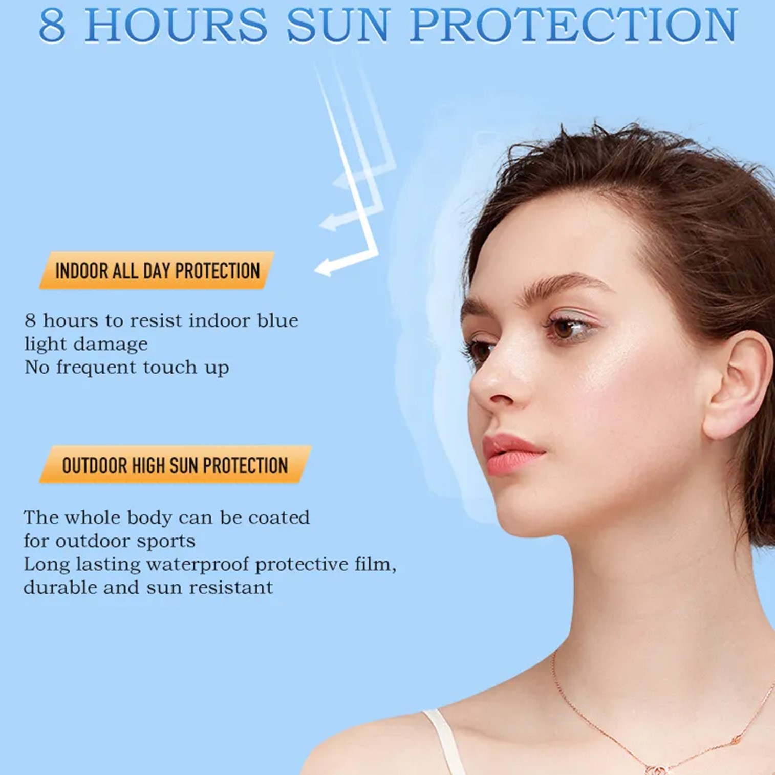 AOBEIZI Clear Moisten Whitening Sunscreen Lotion SPF50+ PA+++ 40g ผลิตภัณฑ์ปกป้องผิวหน้าจากแสงแดดเนื้อบางเบาสูตรอ่อนโยนพิเศษ